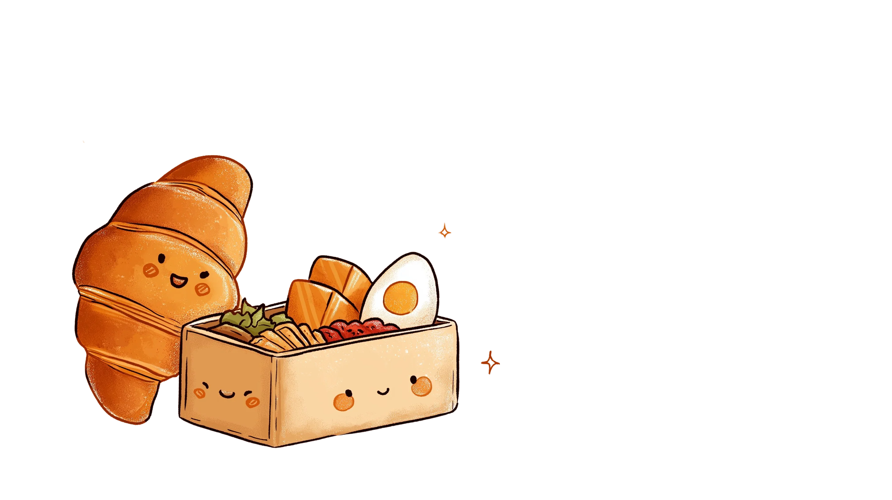 Ella Flour Arts — croissant and bento box characters